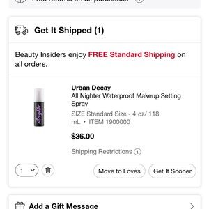 Urban Decay All Nighter Setting Spray - Black and Purple